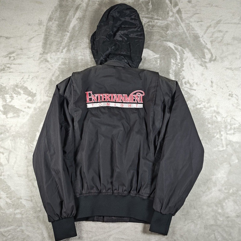 Vintage Entertainment Tonight Jacket Men Small Full Zip Embroidered TV Show 80s